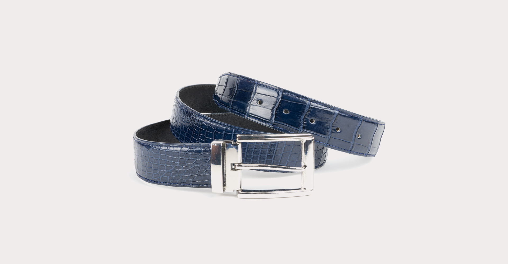 ROYAL BELTS Genuine Leather Crocodile Elastic Belt Buy Online Genuine Crocodile Belts - Sherrill & Bros main image 2
