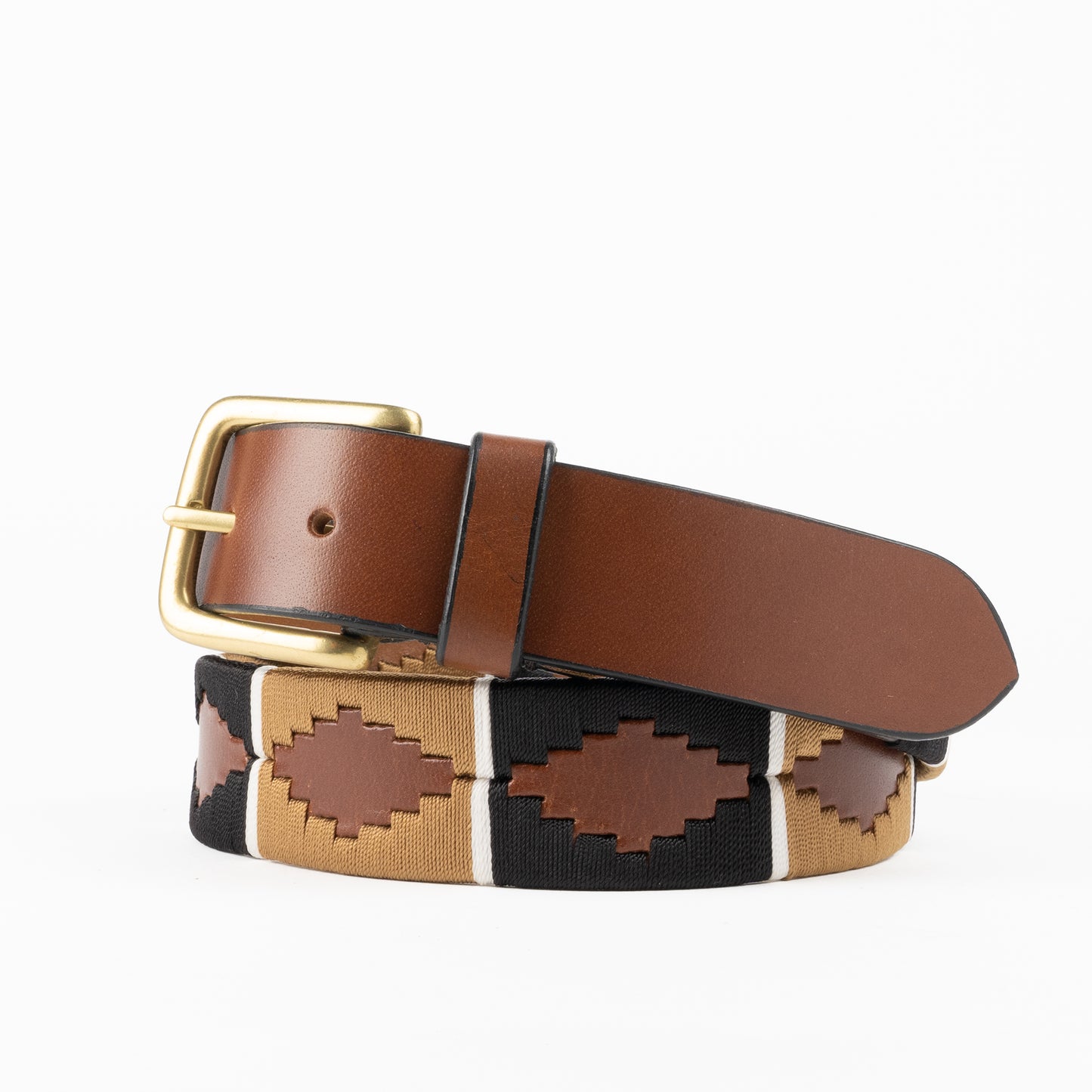 New Orleans Gold and Black Gaucho Belt