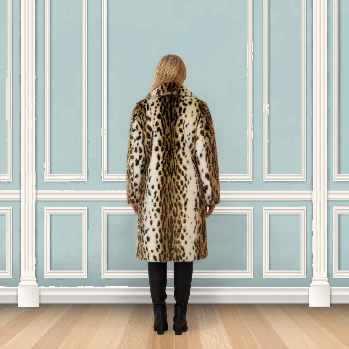 Leopard Printed Genuine Rabbit Fur Jacket "Jojo”