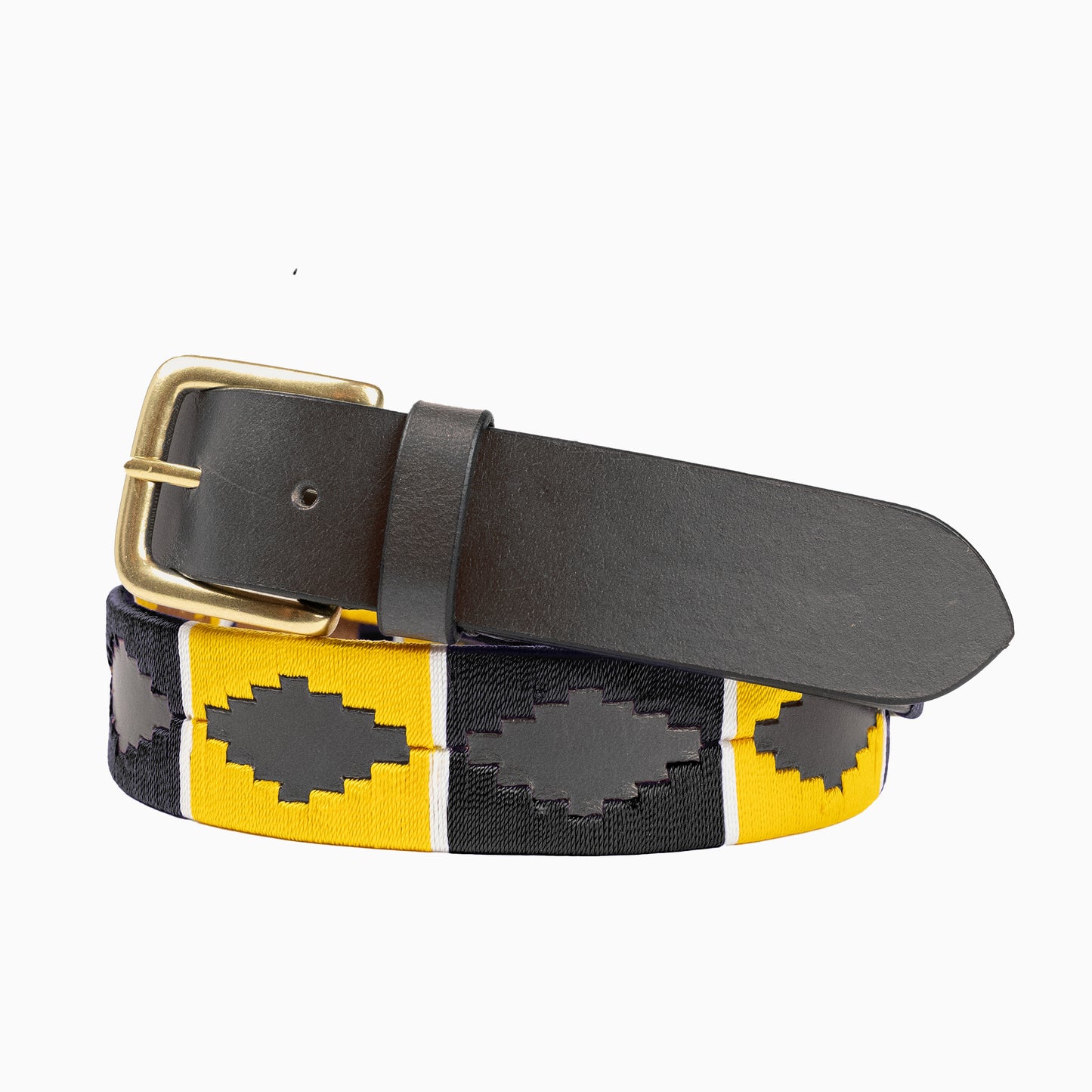 Black and yellow belt for men