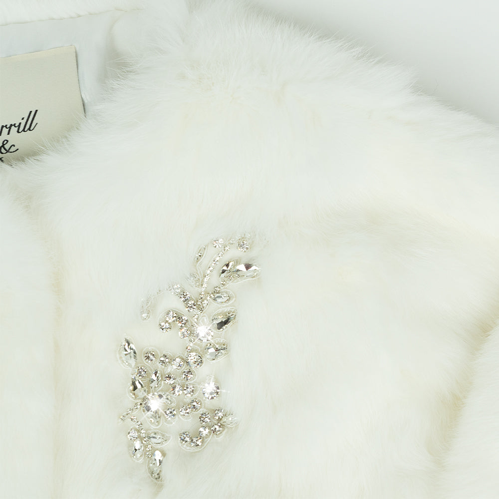 Beaded White Rabbit Bridal Jacket "Phoebe"