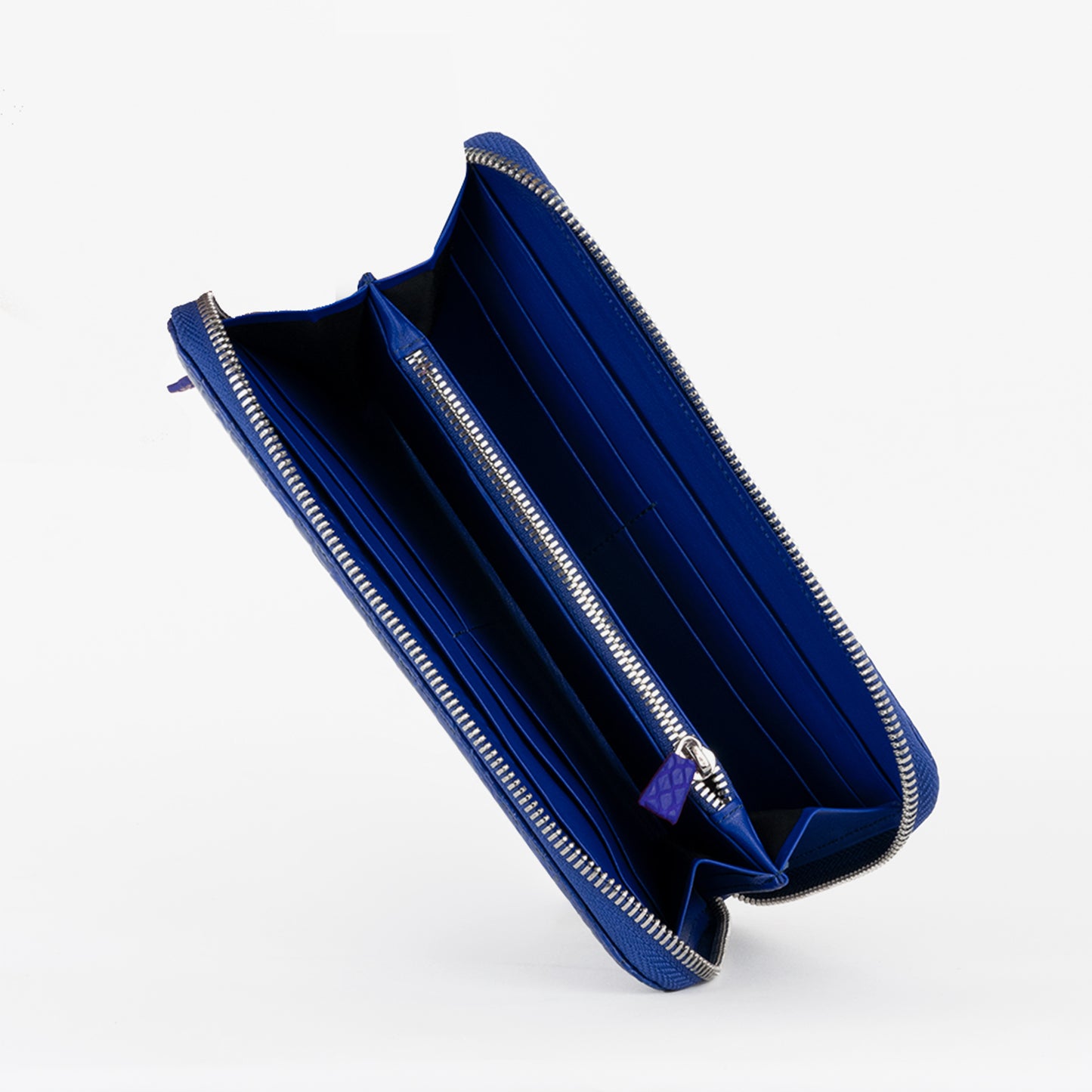 Open blue alligator wallet new york