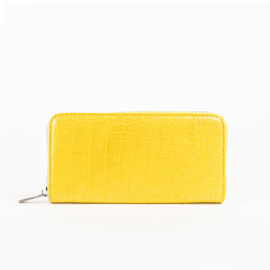 Yellow crocodile wallet for women from sherrill bros