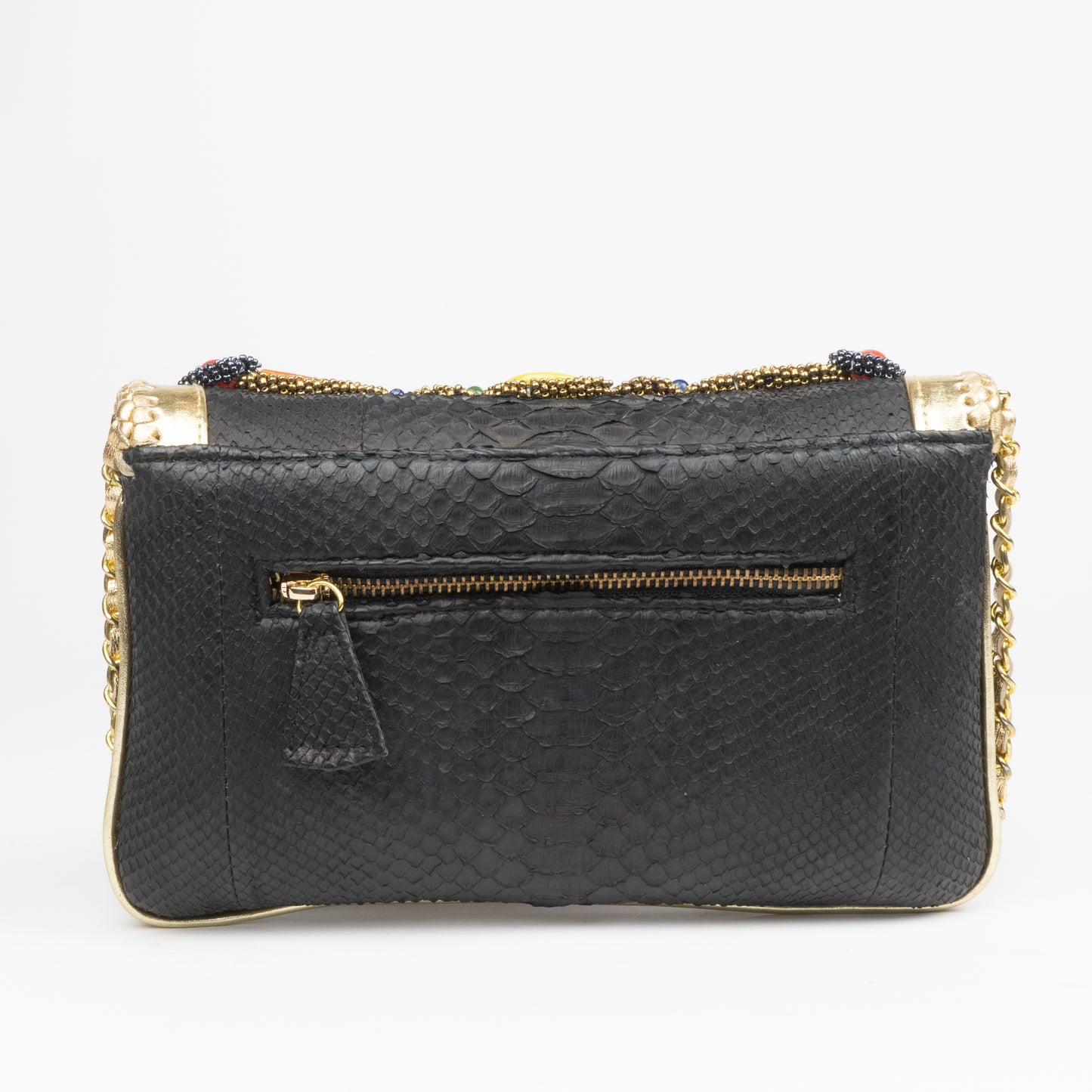 beaded handbag with zipper pocket