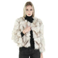 cheap gray fox fur coat for women 