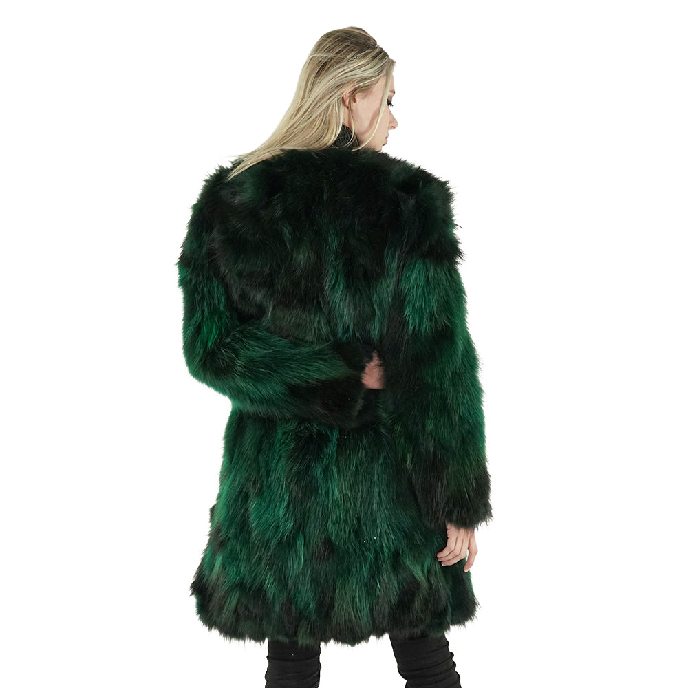 blonde woman in a real fur jacket from sherrill bros