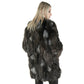 Embellished Black and Gray Fox Fur Coat "Jojo"