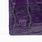 Purple Genuine Crocodile Skin Credit Card Case