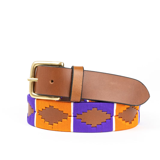 Clemson Orange and Purple Gaucho Belt