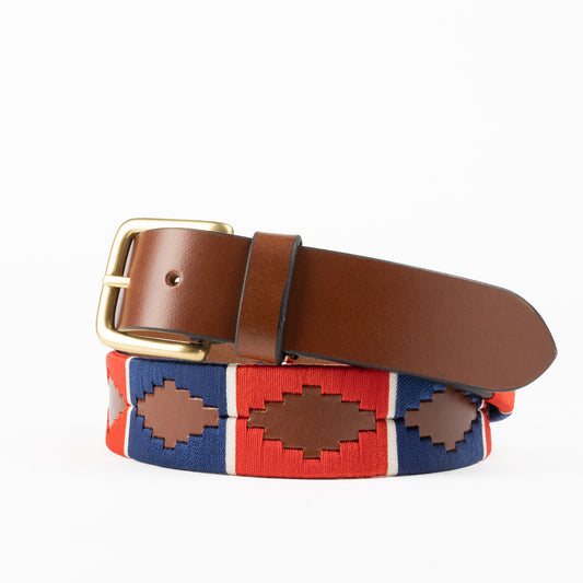 Mississippi Red and Blue Gaucho Belt