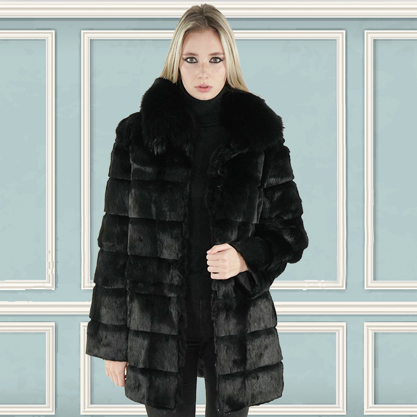 Buy Online Black Rabbit Fur Coat Sherrill Bros – Sherrill