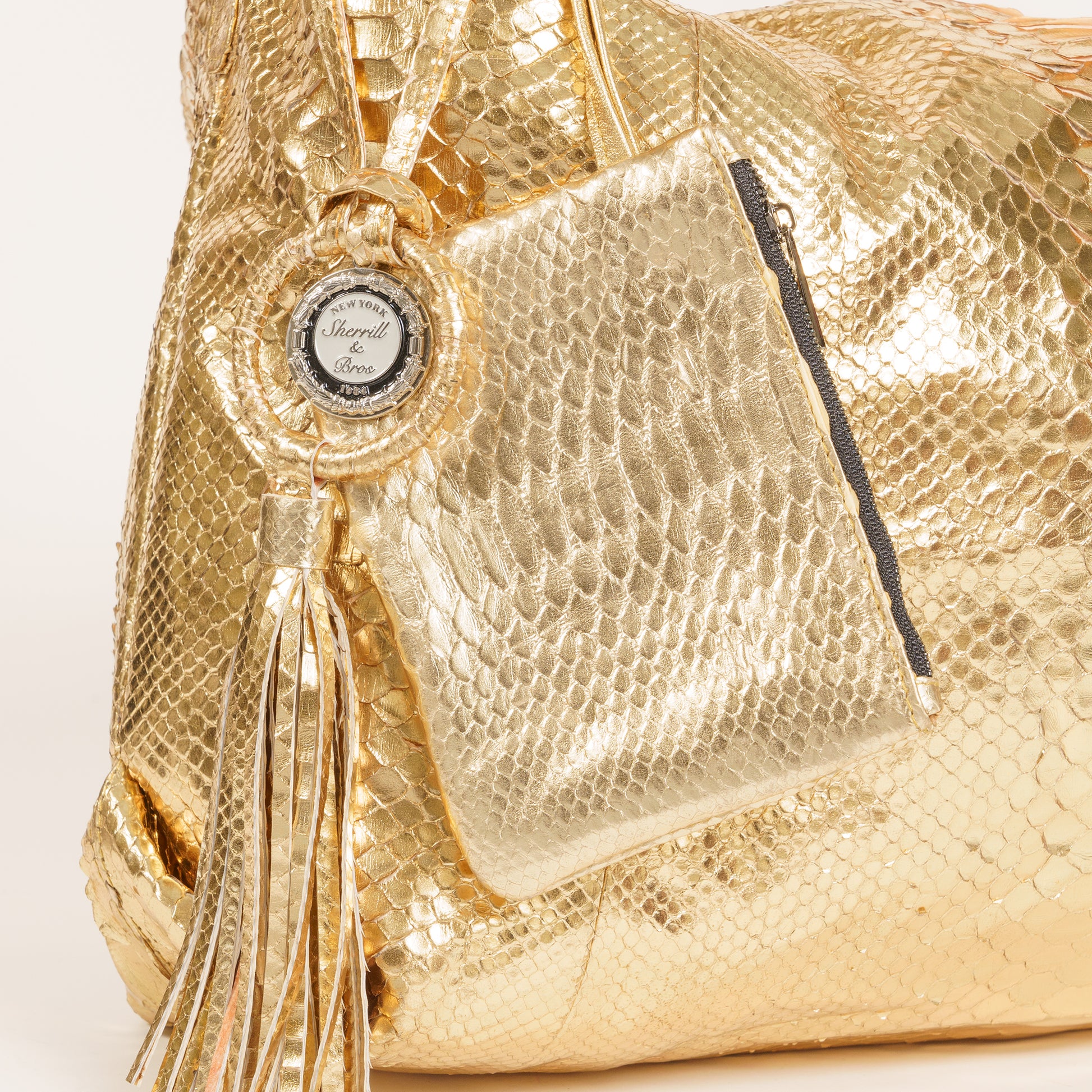 Gold Python Handbags Buy Online Genuine Gold Python Hobo Marlene - Sherrill & Bros ...