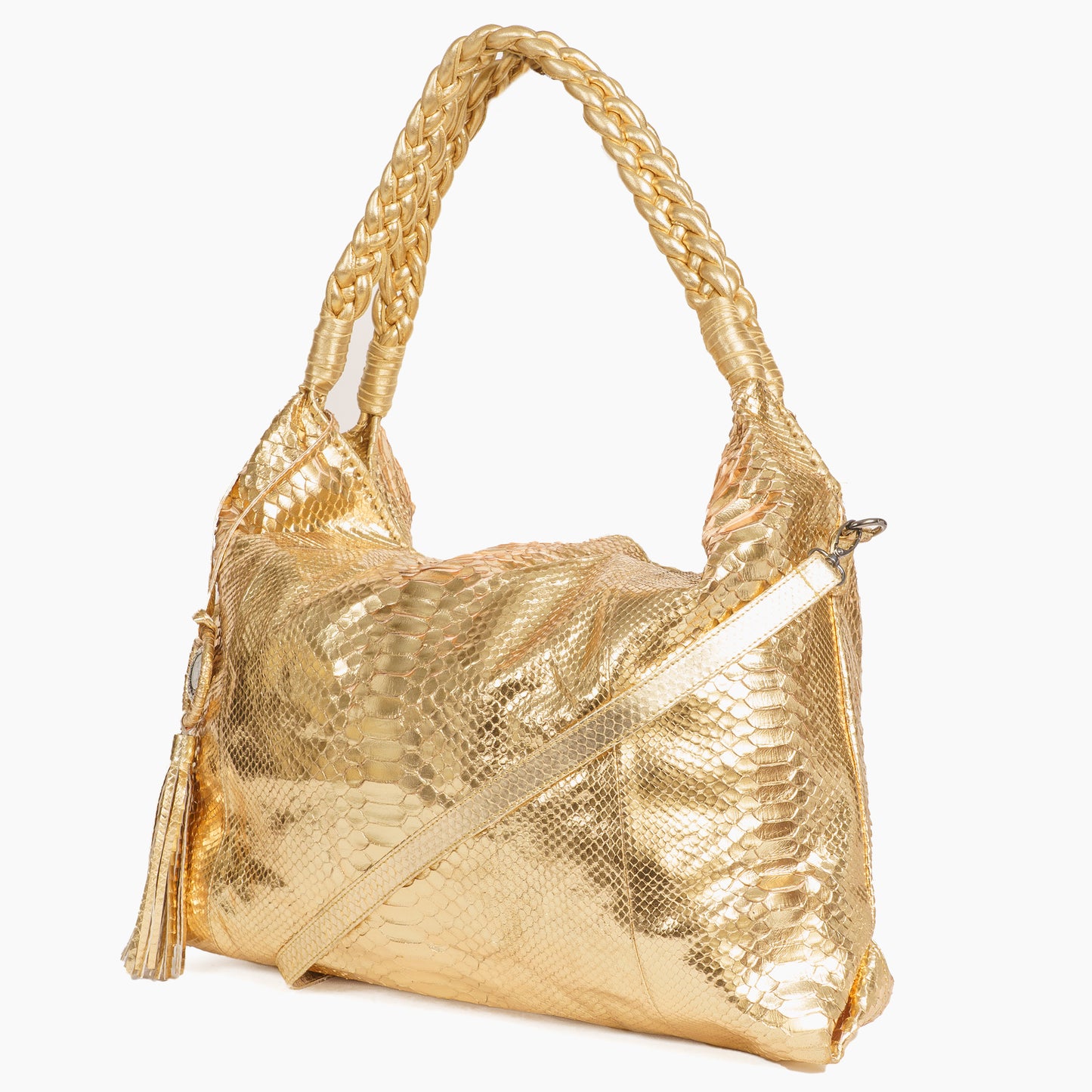 real snakeskin handbag with detachable shoulder strap 