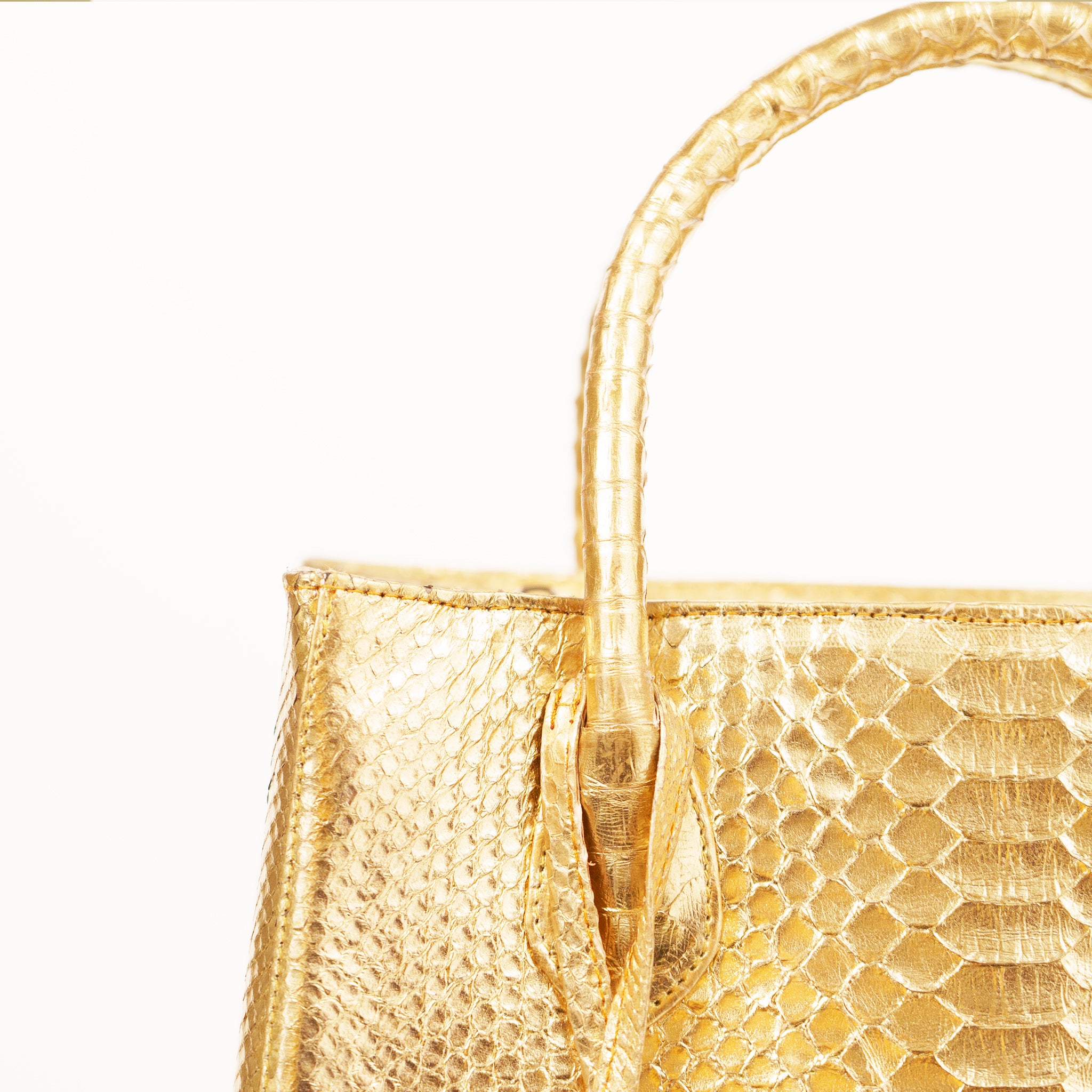 Gold Python Handbags Buy Online Genuine Gold Python Skin Tote Nazli - Sherrill & Bros ...