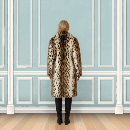 Leopard Printed Genuine Rabbit Fur Jacket "Jojo”