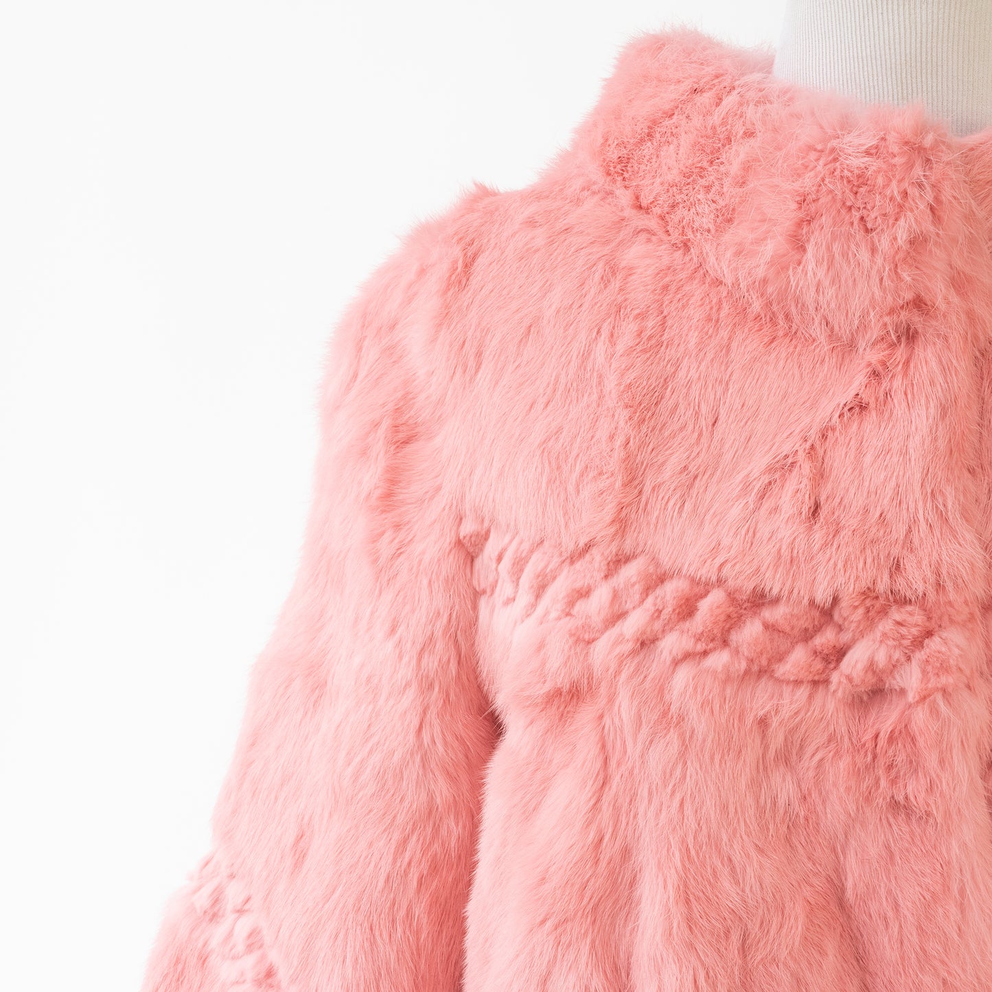 Genuine Pink Rabbit fur Swing Coat "Lana"