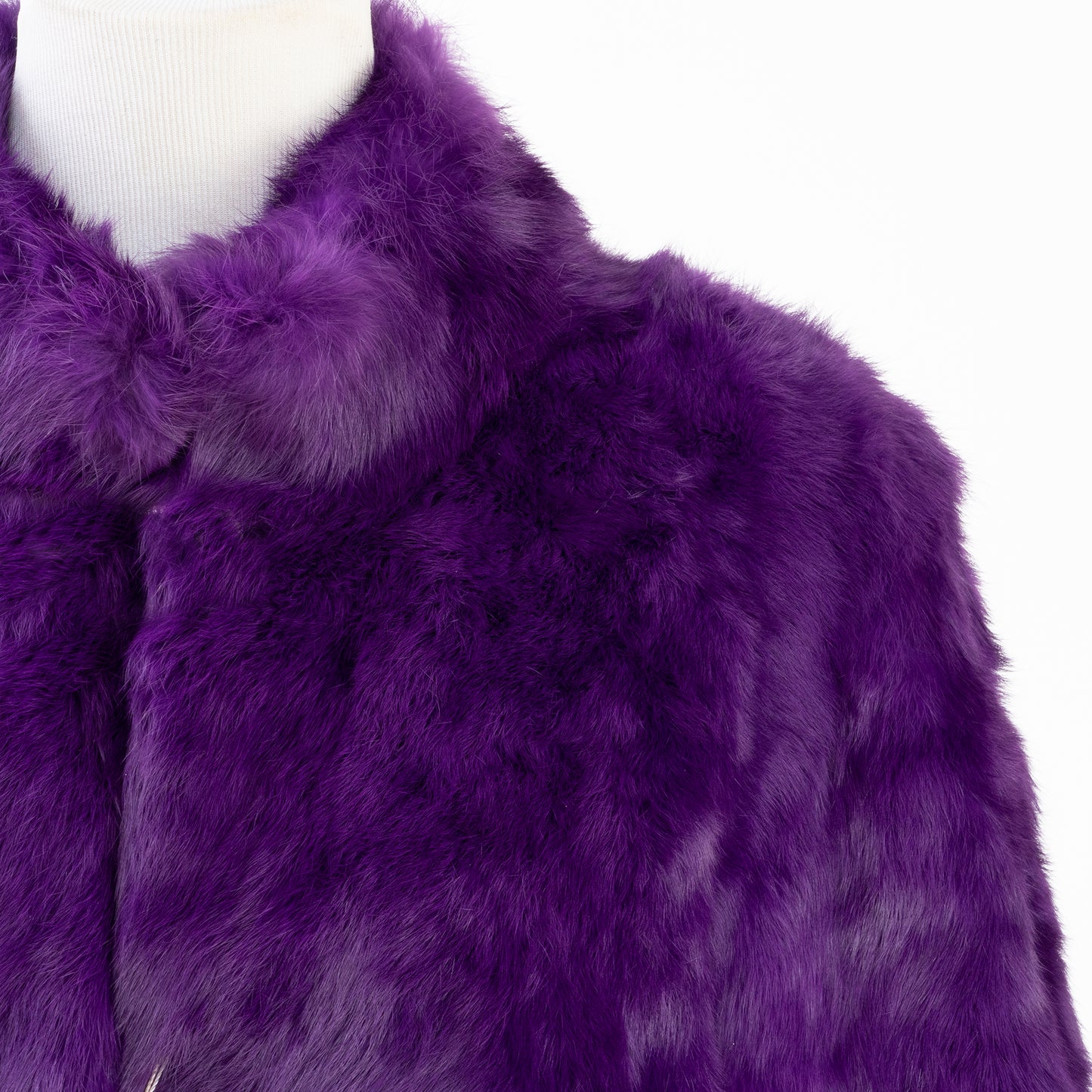 Genuine Purple Rabbit Fur Coat