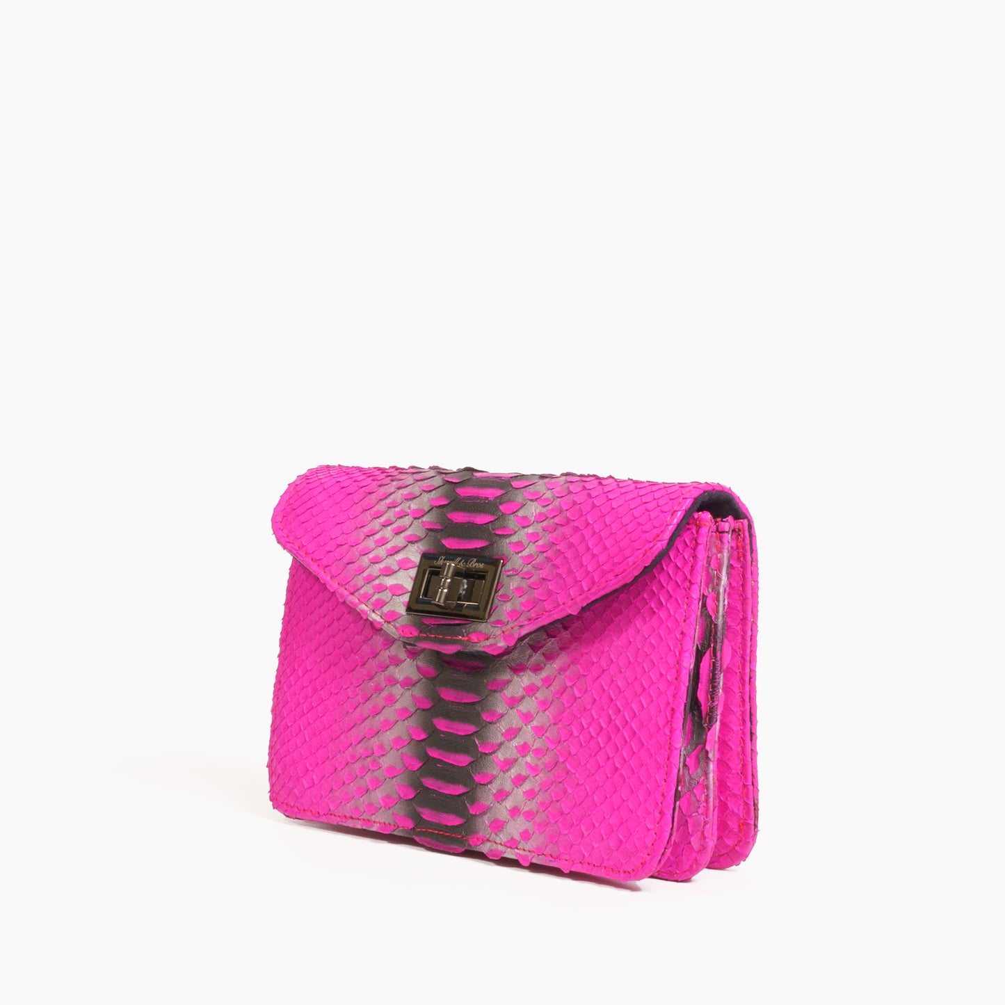 Pink exotic handbag with twist lock 