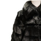 Black Real Rabbit Fur Coat "Rosa"