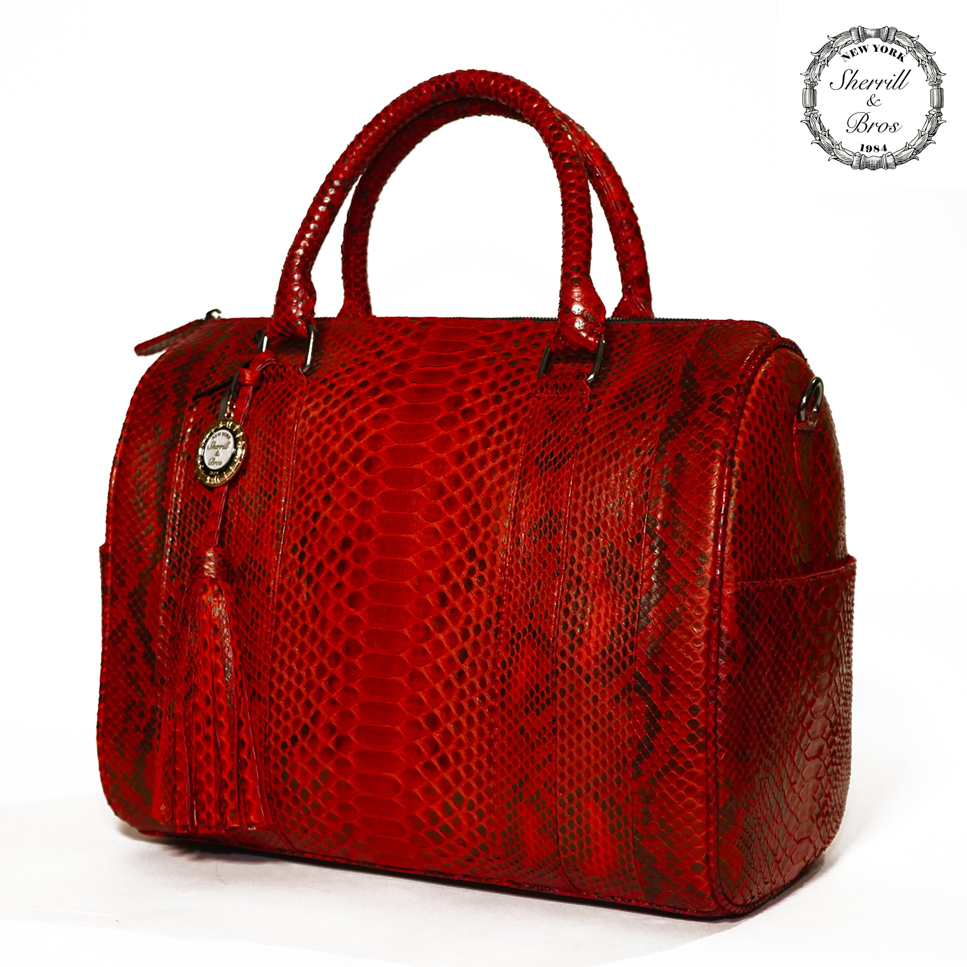 Python Duffle Bag Red Python Skin Duffel Bag | Sherrill & Bros | Free Shipping – Sherrill ...