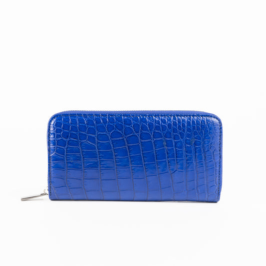 Blue crocodile wallet for women from sherrill bros