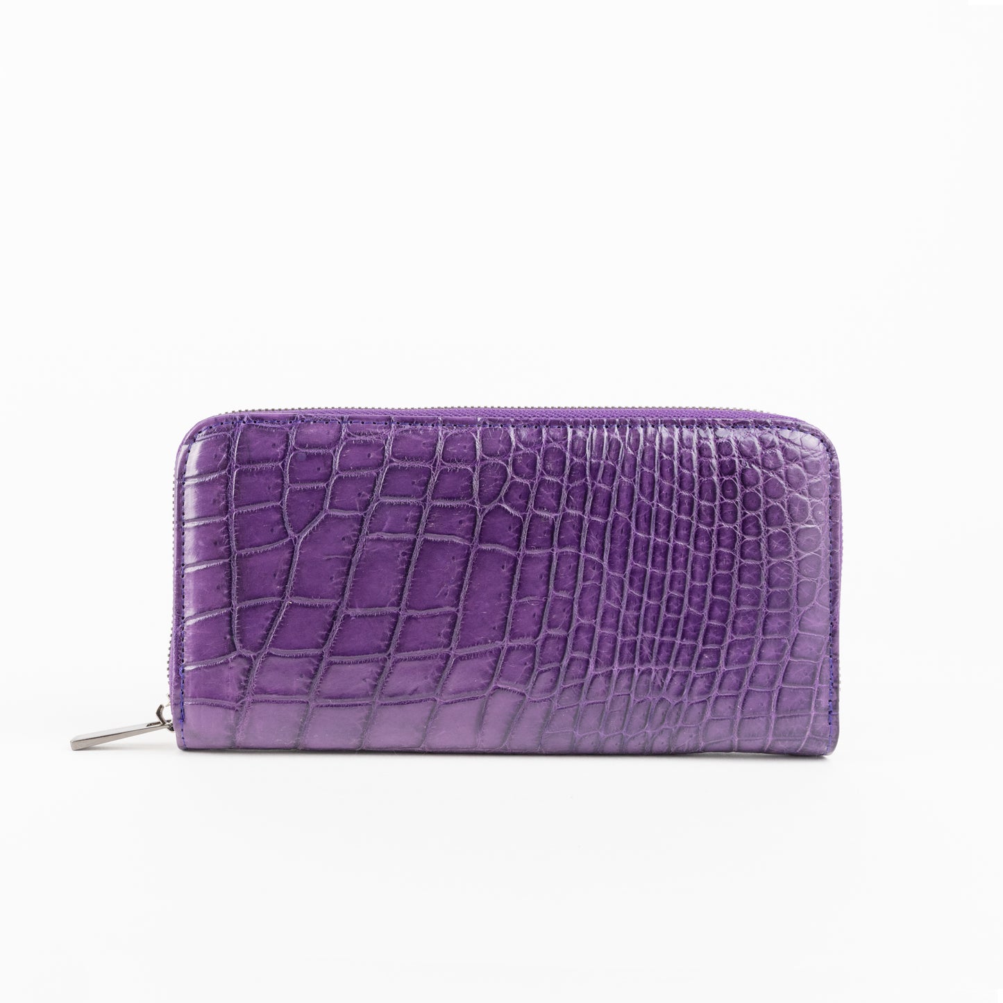 Purple Genuine crocodile skin wallet for women from sheririll bros