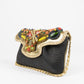 black python clutch with chain sherrill brothers