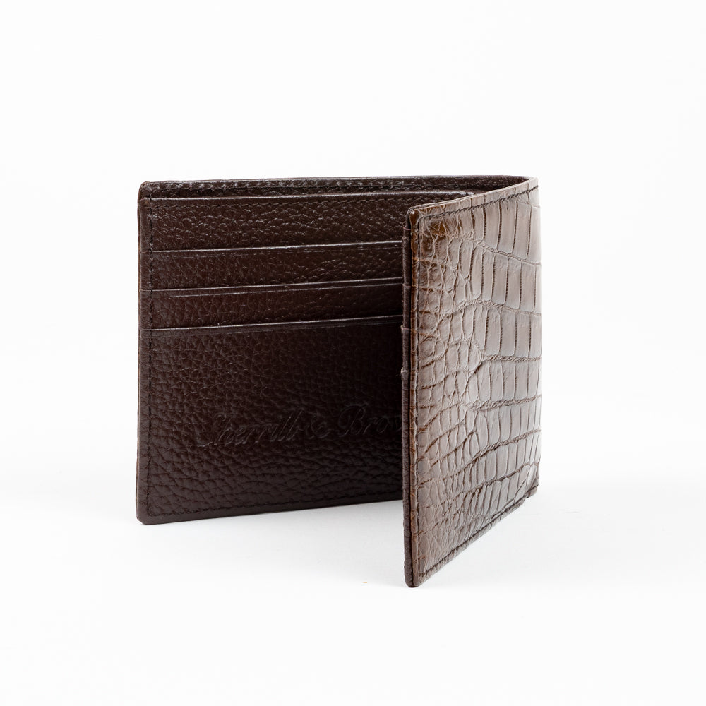 Brown genuine crocodile skin wallet for men Sherrill Bros New York 