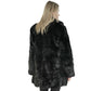 Genuine Black Beaded Rabbit Fur Coat "Alexandra"