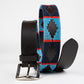 red and blue embroidered polo belt for men 
