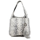 Gray python skin handbag with leather tassel from sherrill brothers