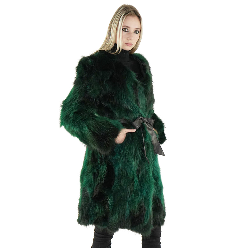 Real green fur coat from sherrill bros