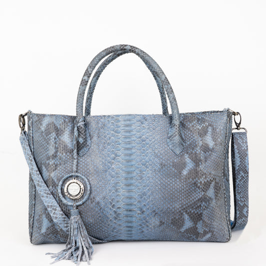 Genuine python tote bag with shoulder strap from sherrill bros 