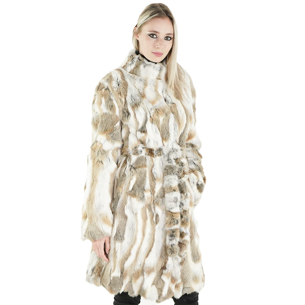 Cheap brown fur long coat 