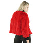 trendy fur jacket for women red rabbit fur 