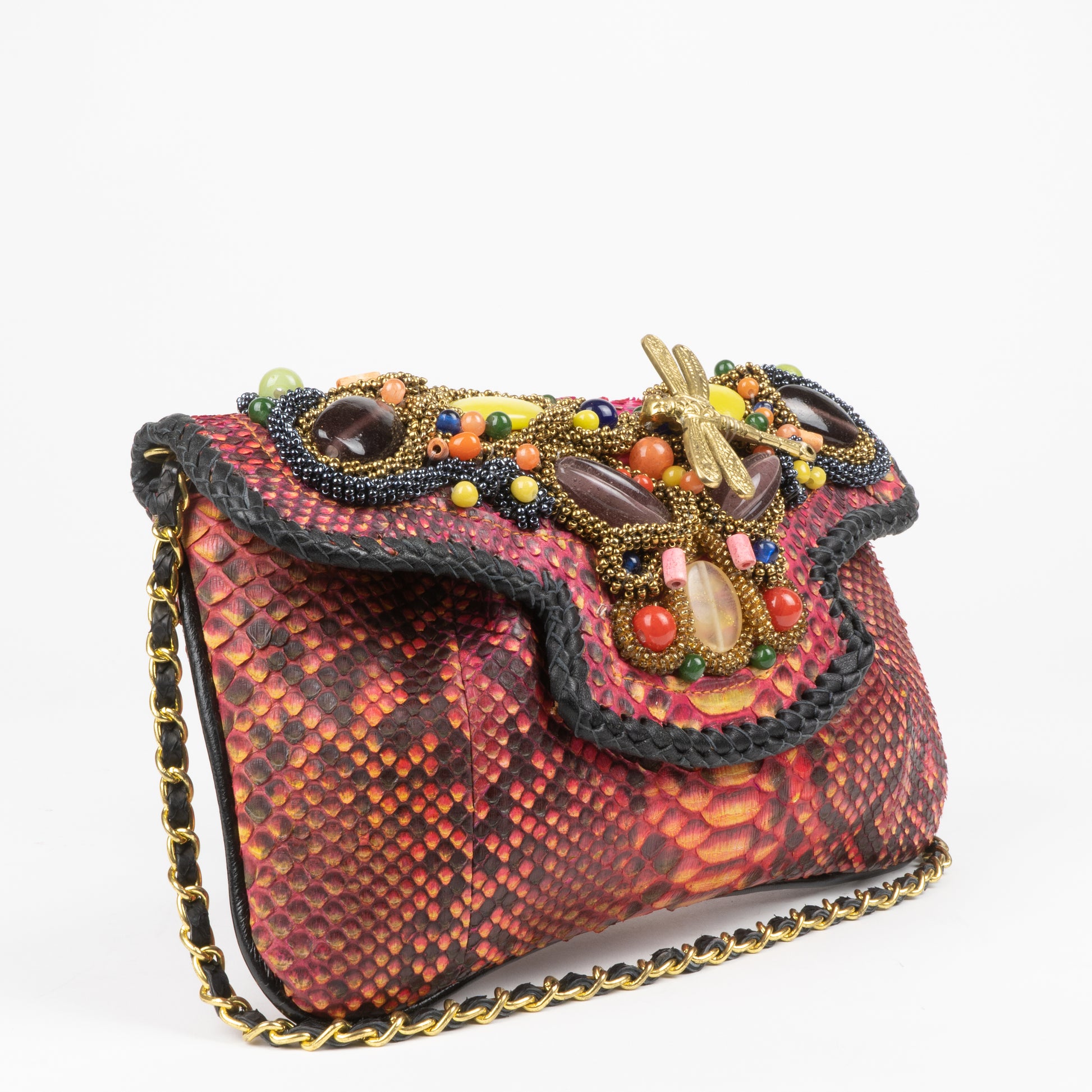 Python Italian Handbag Red Buy Online Genuine Red Python Shoulder Bag Pearl - Sherrill & Bros ...